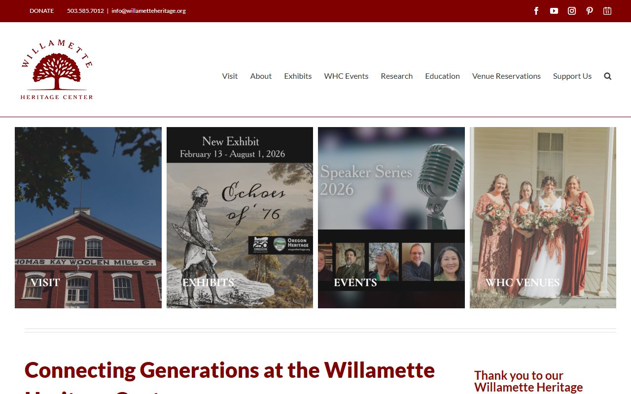 Willamette Heritage Center resources for Albany obituary and vital records