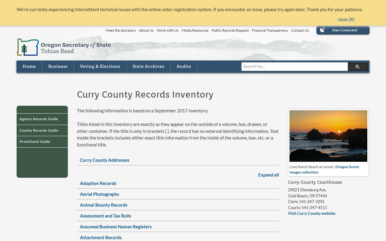 Curry County state archives obituary vital records