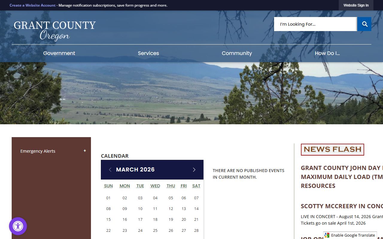 Grant County website obituary vital records contact